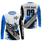 Blue Motocross Shirts Racing +Custom Dirt Bike Jersey Off-Road Shirt