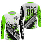 Green Motocross Shirts Racing +Custom Dirt Bike Jersey Off-Road Shirt