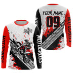 Red Motocross Shirts Racing +Custom Dirt Bike Jersey Off-Road Shirt