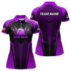 Custom Purple Bowling Jersey Bowling Team Shirts Bowling Uniform Polo & 1/4 Zip