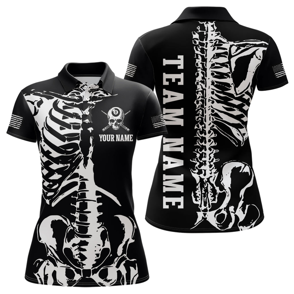 Custom Skull Bone 8 Ball Billiard Shirts Billiard Team Jerseys Polo & 1/4 Zip Shirts