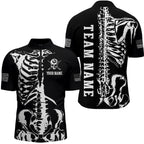 Custom Skull Bone 8 Ball Billiard Shirts Billiard Team Jerseys Polo & 1/4 Zip Shirts