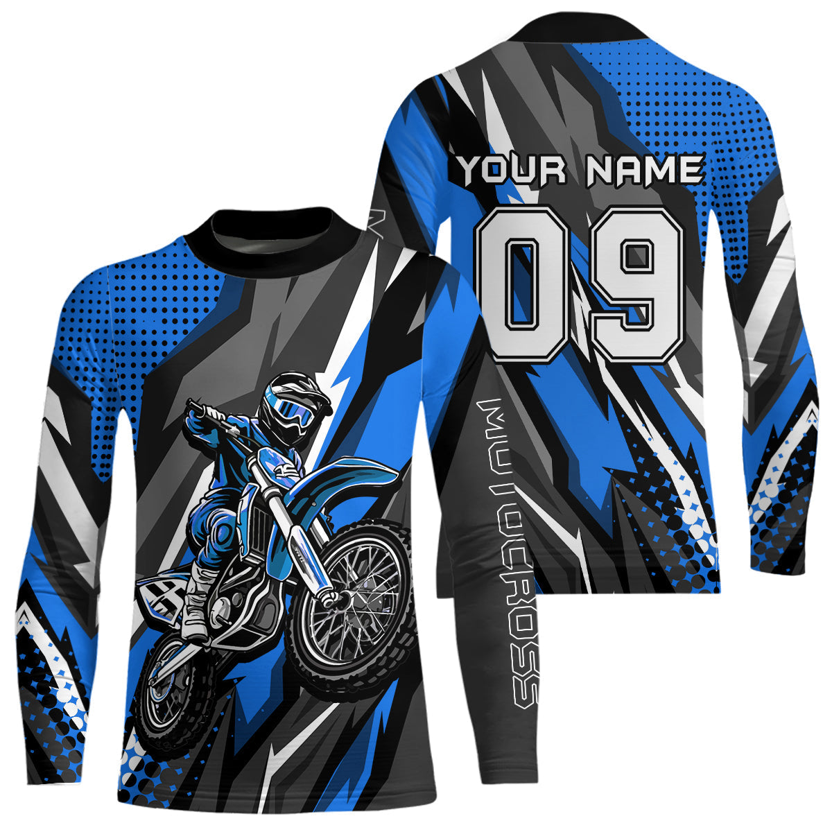 Custom Blue Motocross Racing Jersey Upf30+ Dirt Bike Shirt Racing Jersey