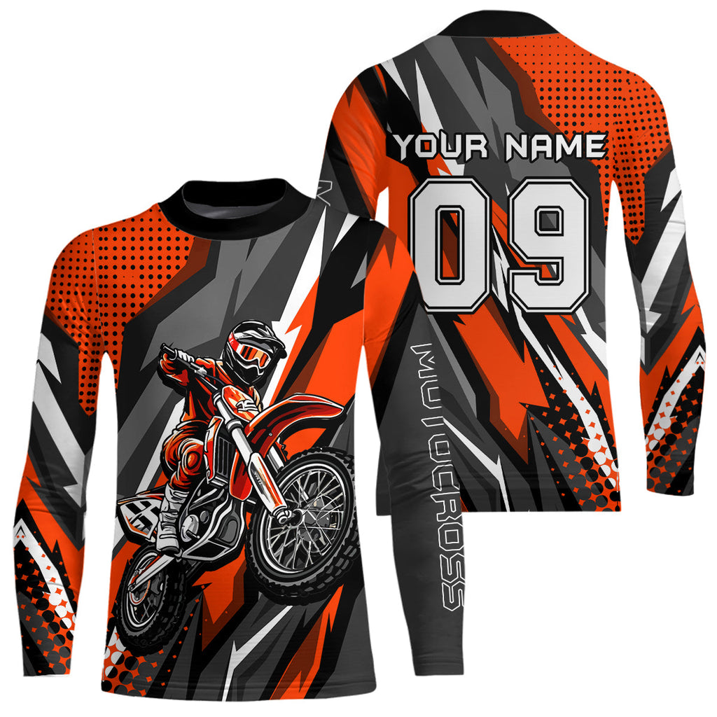 Custom Orange Motocross Racing Jersey Upf30+ Dirt Bike Shirt Racing Jersey