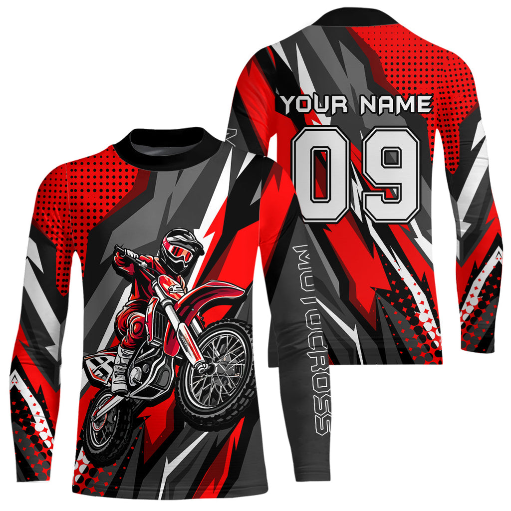 Custom Red Motocross Racing Jersey Upf30+ Dirt Bike Shirt Racing Jersey