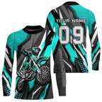 Custom Turquoise Motocross Racing Jersey Upf30+ Dirt Bike Shirt Racing Jersey