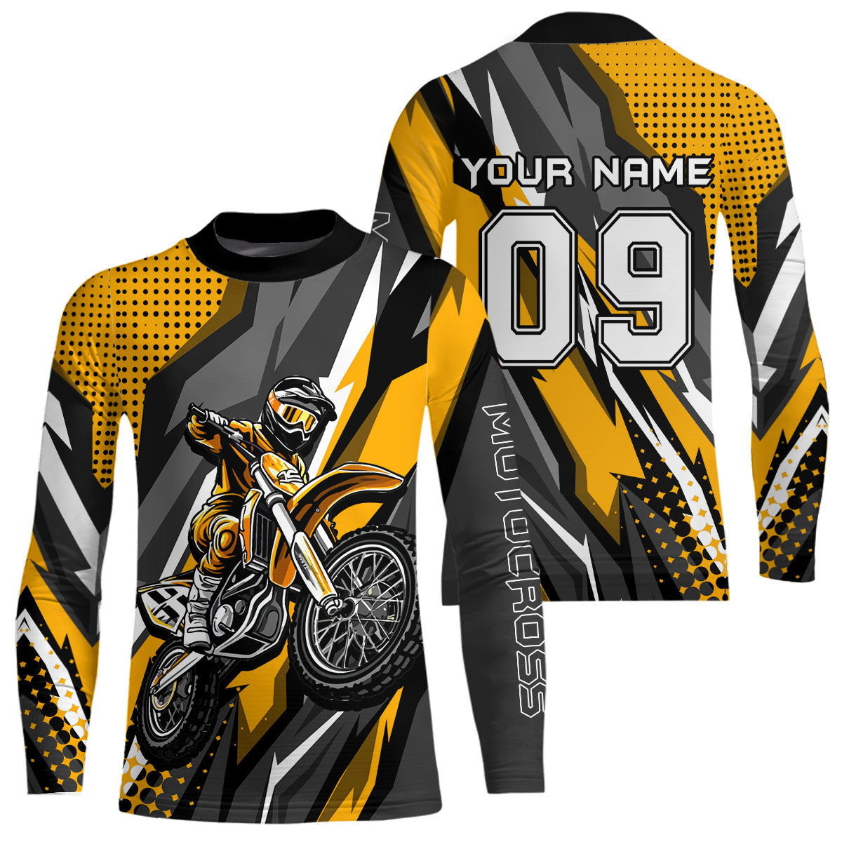 Custom Yellow Motocross Racing Jersey Upf30+ Dirt Bike Shirt Racing Jersey