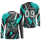 Custom Turquoise Motocross Racing Jersey Upf30+ Dirt Bike Shirt Racing Jersey