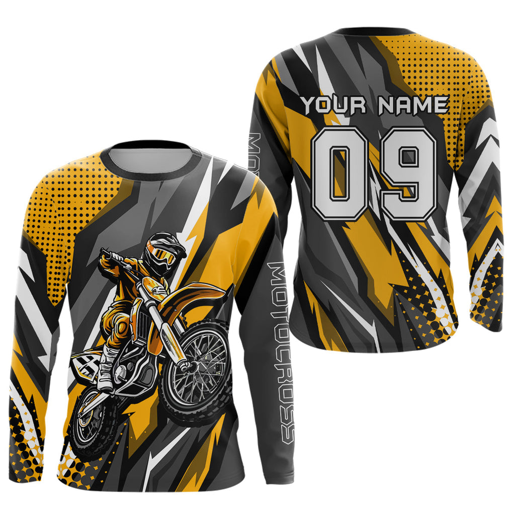 Custom Yellow Motocross Racing Jersey Upf30+ Dirt Bike Shirt Racing Jersey