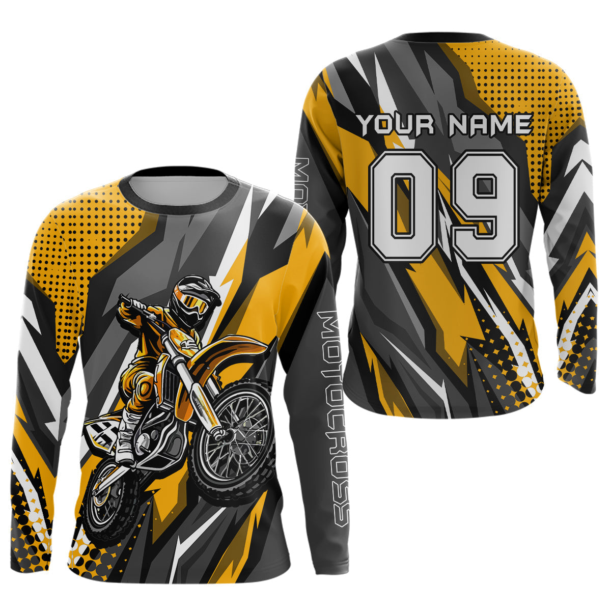 Custom Yellow Motocross Racing Jersey Upf30+ Dirt Bike Shirt Racing Jersey