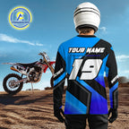 Blue Motocross Shirts +Custom Dirt Bike Jersey Off-Road Shirt