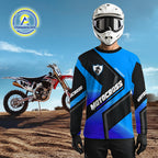 Blue Motocross Shirts +Custom Dirt Bike Jersey Off-Road Shirt
