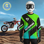 Green Motocross Shirts +Custom Dirt Bike Jersey Off-Road Shirt