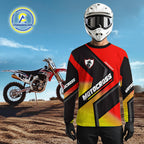 Red Motocross Shirts +Custom Dirt Bike Jersey Off-Road Shirt