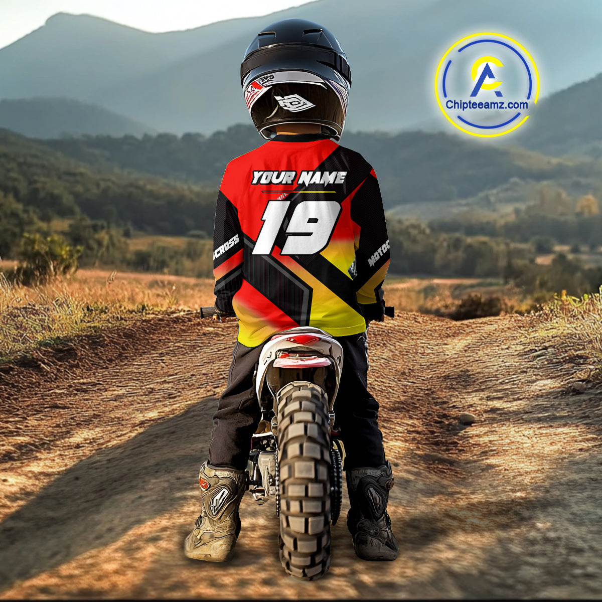 Red Motocross Shirts +Custom Dirt Bike Jersey Off-Road Shirt