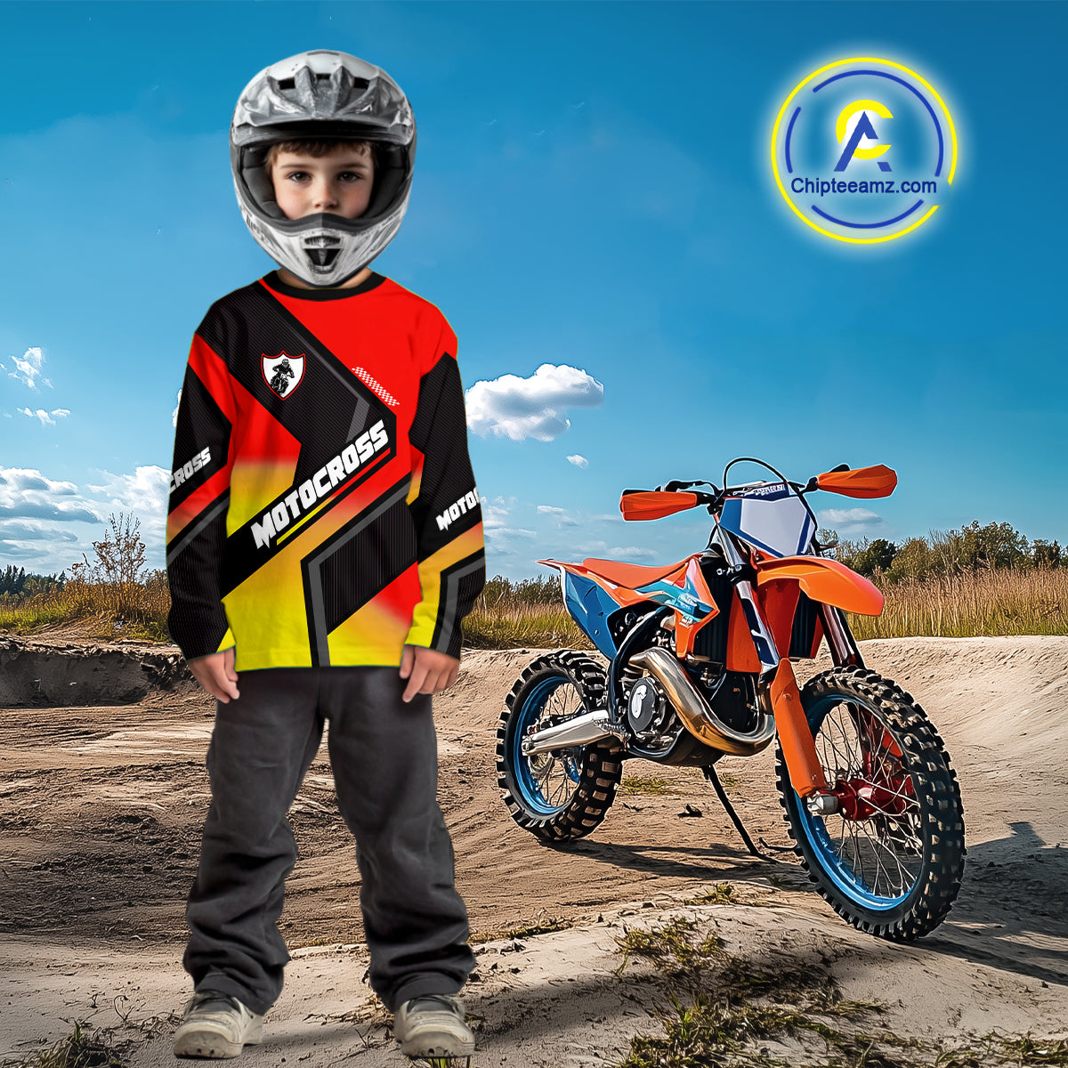 Red Motocross Shirts +Custom Dirt Bike Jersey Off-Road Shirt
