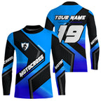 Blue Motocross Shirts +Custom Dirt Bike Jersey Off-Road Shirt