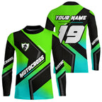Green Motocross Shirts +Custom Dirt Bike Jersey Off-Road Shirt