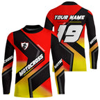 Red Motocross Shirts +Custom Dirt Bike Jersey Off-Road Shirt