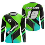 Green Motocross Shirts +Custom Dirt Bike Jersey Off-Road Shirt