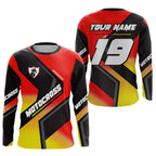 Red Motocross Shirts +Custom Dirt Bike Jersey Off-Road Shirt