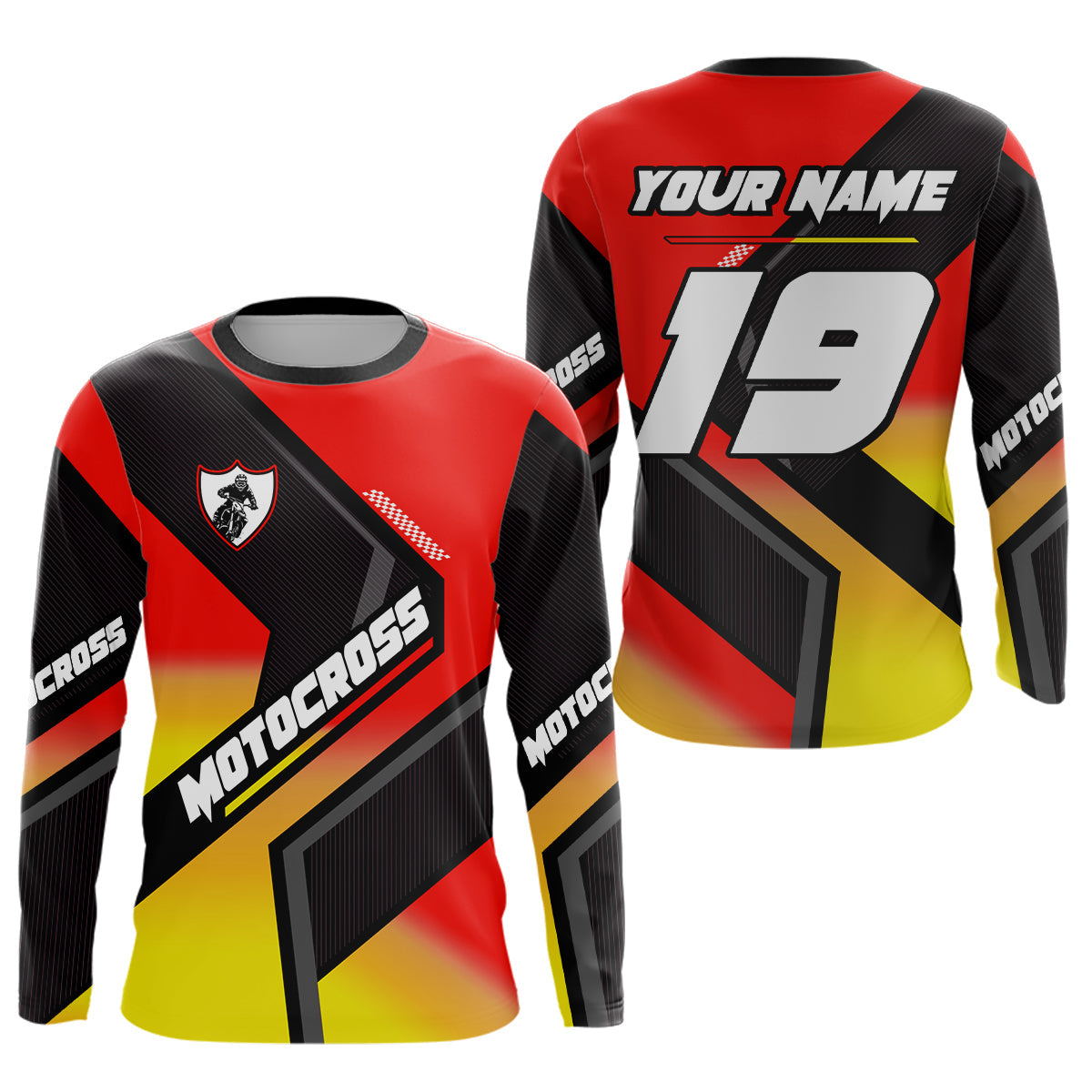 Red Motocross Shirts +Custom Dirt Bike Jersey Off-Road Shirt
