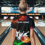 Custom Colorful Lightning Bowling Jersey Bowling Uniform Polo & 1/4 Zip Bowling Team Shirts