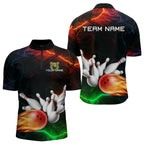 Custom Colorful Lightning Bowling Jersey Bowling Uniform Polo & 1/4 Zip Bowling Team Shirts