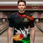 Custom Colorful Lightning Bowling Jersey Bowling Uniform Polo & 1/4 Zip Bowling Team Shirts