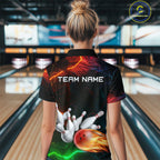 Custom Colorful Lightning Bowling Jersey Bowling Uniform Polo & 1/4 Zip Bowling Team Shirts