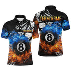 Custom Flame 8 Ball Billiard Shirts Billiard Team Jerseys Polo & 1/4 Zip Shirts
