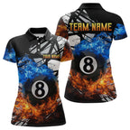 Custom Flame 8 Ball Billiard Shirts Billiard Team Jerseys Polo & 1/4 Zip Shirts