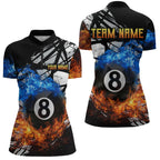 Custom Flame 8 Ball Billiard Shirts Billiard Team Jerseys Polo & 1/4 Zip Shirts