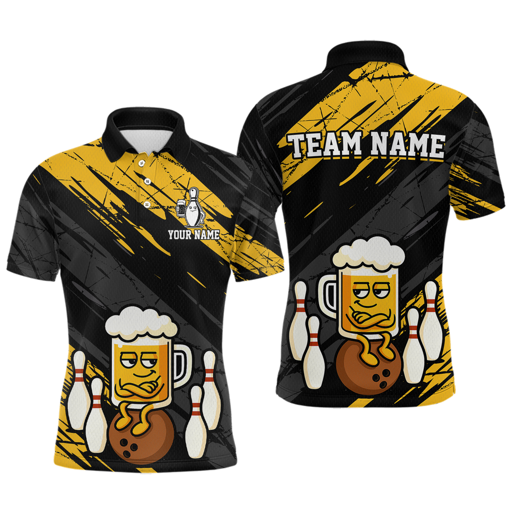 Custom Funny Beer Bowling Jersey Bowling Uniform Polo & 1/4 Zip Bowling Team Shirts