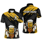 Custom Funny Beer Bowling Jersey Bowling Uniform Polo & 1/4 Zip Bowling Team Shirts