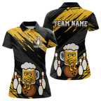 Custom Funny Beer Bowling Jersey Bowling Uniform Polo & 1/4 Zip Bowling Team Shirts