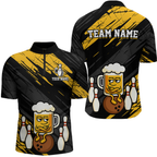 Custom Funny Beer Bowling Jersey Bowling Uniform Polo & 1/4 Zip Bowling Team Shirts