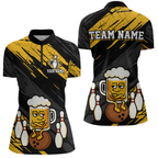 Custom Funny Beer Bowling Jersey Bowling Uniform Polo & 1/4 Zip Bowling Team Shirts