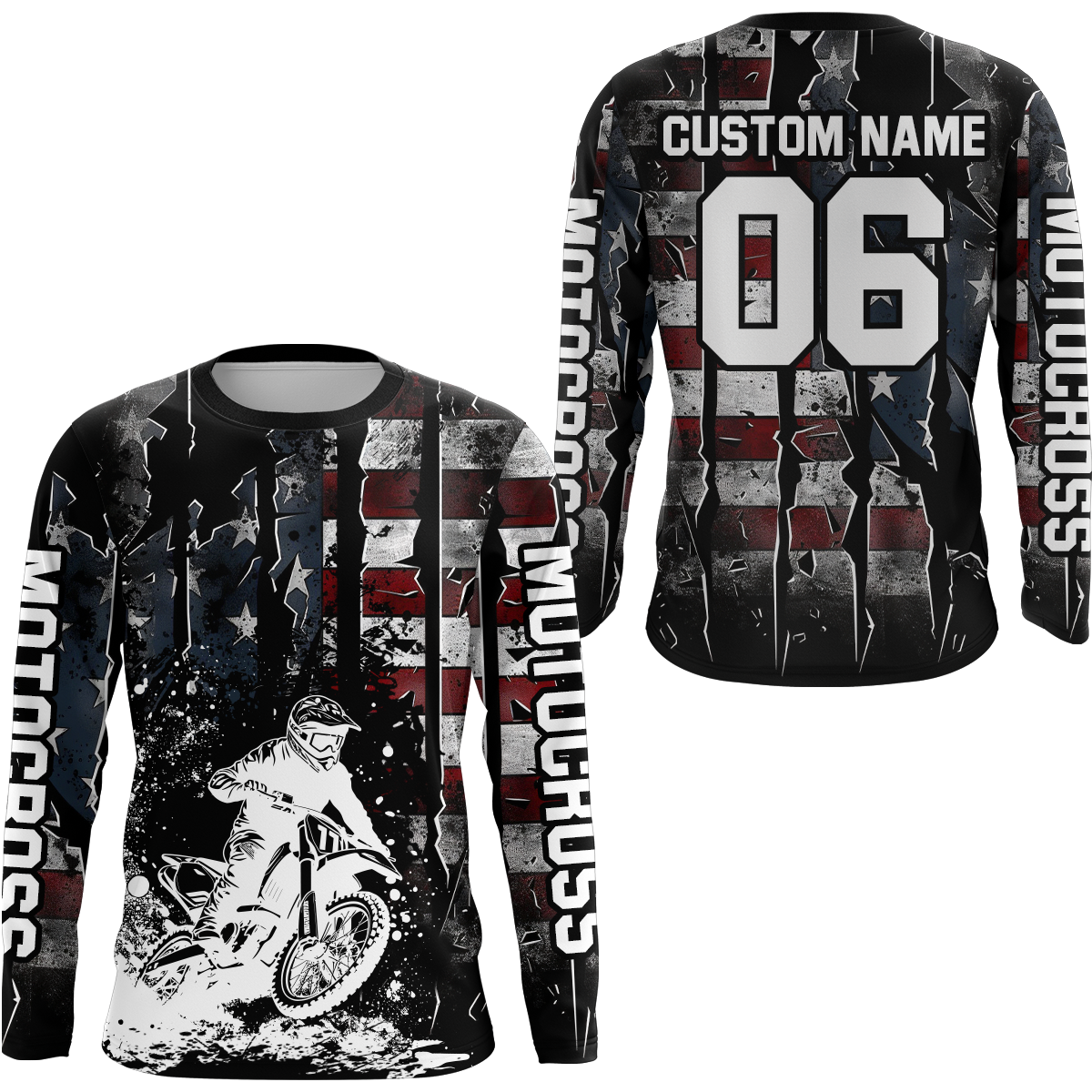 US Flag Motocross Racing Extreme Jersey + Motorcycle Shirt