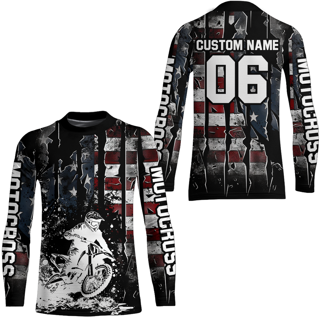 US Flag Motocross Racing Extreme Jersey + Motorcycle Shirt