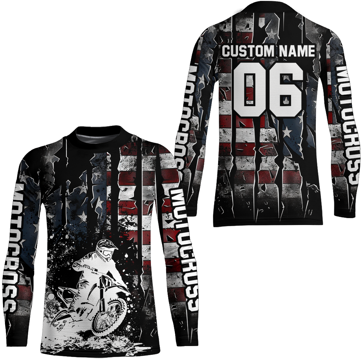 US Flag Motocross Racing Extreme Jersey + Motorcycle Shirt