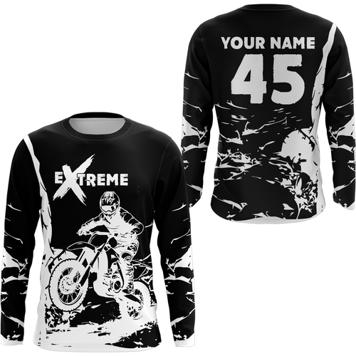 Black Motocross Racing Extreme Jersey + Motorcycle Shirt MX