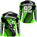 Custom Green Motocross Racing Jersey + Motorcycle Shirt Dirt Bike Jersey