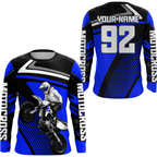 Custom Blue Motocross Racing Jersey + Motorcycle Shirt Dirt Bike Jersey