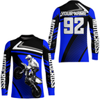 Custom Blue Motocross Racing Jersey + Motorcycle Shirt Dirt Bike Jersey