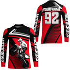 Custom Red Motocross Racing Jersey + Motorcycle Shirt Dirt Bike Jersey