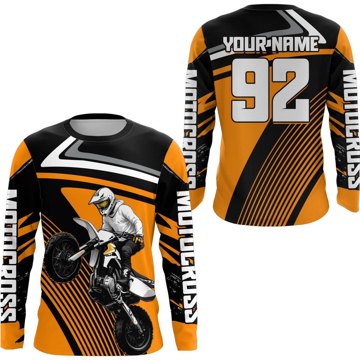 Custom Orange Motocross Racing Jersey + Motorcycle Shirt Dirt Bike Jersey