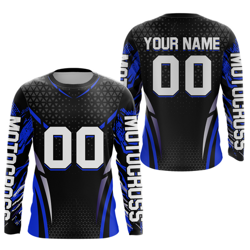 Blue Dirt Bike Jersey Off-Road Shirt Custom Motocross Jersey +