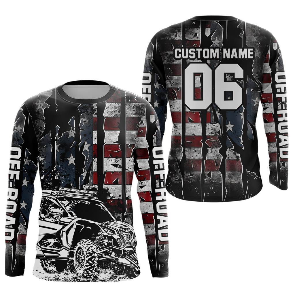 Custom US Flag UTV Motocross Jersey + UTV Jersey Off-Road