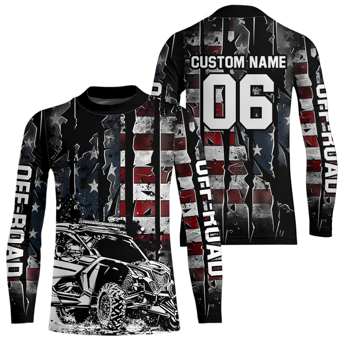 Custom US Flag UTV Motocross Jersey + UTV Jersey Off-Road
